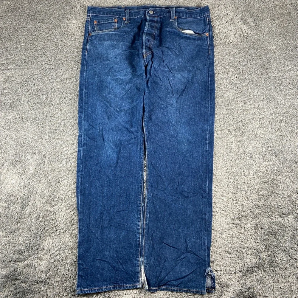 Levi's 501 '93 Premium Jeans Men 38x32 Blue Denim Straight Button Fly Distressed